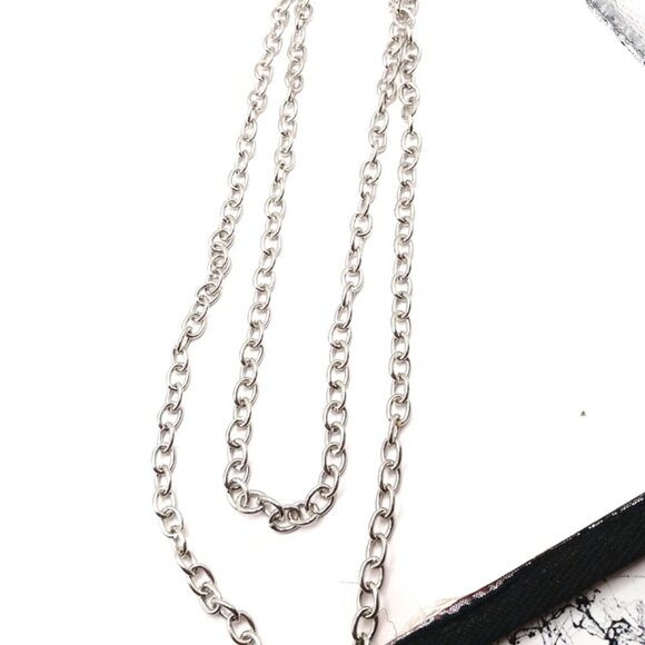 Double Layer  Pants Or Wallet Chain 19" Silver Tone - Picture 9 of 10